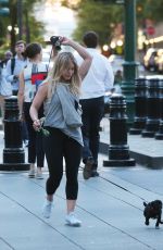 HILARY DUFF Walks Her Dog Out in New York 05/16/2017