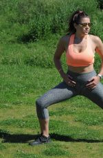 IMOGEN THOMAS Working Put at a Park in London 05/30/2017