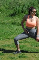 IMOGEN THOMAS Working Put at a Park in London 05/30/2017