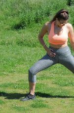 IMOGEN THOMAS Working Put at a Park in London 05/30/2017