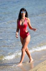 JASMINA WALIA in Swimsuit on the Boeach in Ibiza 05/29/2017