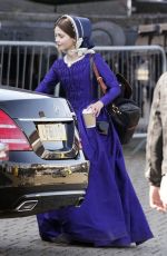 JENNA LOUISE COLEMAN on the Set of Victoria in Hartlepool 05/10/2017