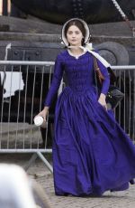 JENNA LOUISE COLEMAN on the Set of Victoria in Hartlepool 05/10/2017