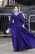 JENNA LOUISE COLEMAN on the Set of Victoria in Hartlepool 05/10/2017