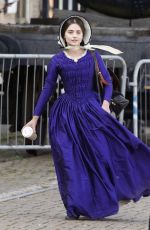 JENNA LOUISE COLEMAN on the Set of Victoria in Hartlepool 05/10/2017