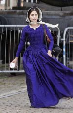 JENNA LOUISE COLEMAN on the Set of Victoria in Hartlepool 05/10/2017