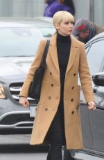 JENNIFER LAWRENCE on the Set of Red Sparrow at Heathrow Airport in London 05/04/2017