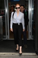 JESSICA CHASTAIN Arrives at BBC Radio 2 Studios in London 05/05/2017