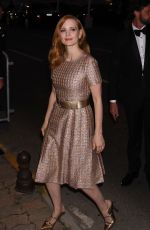 JESSICA CHASTAIN Arrives at Tetou Restaurant in Cannes 05/24/2017