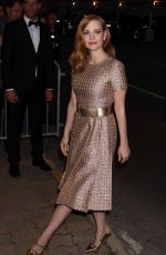 JESSICA CHASTAIN Arrives at Tetou Restaurant in Cannes 05/24/2017