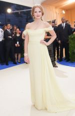 JESSICA CHASTAIN at 2017 MET Gala in New York 05/01/2017