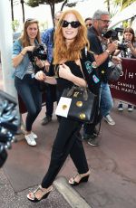 JESSICA CHASTAIN Leaves Hotel Martinez in Cannes 05/18/2017