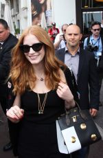 JESSICA CHASTAIN Leaves Martinez Hotel in Cannes 05/18/2017