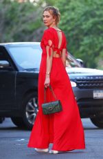 KARLIE KLOSS in Red Dress Out in New York 05/17/2017