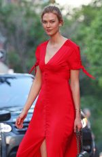 KARLIE KLOSS in Red Dress Out in New York 05/17/2017
