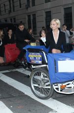 KARLIE KLOSS on Her Way to MET Gala on a Bike Taxi 05/01/2017