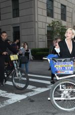 KARLIE KLOSS on Her Way to MET Gala on a Bike Taxi 05/01/2017