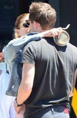 KATE MARA and JAMIE BELL at Gjelina in Venice Beach 05/19/2017