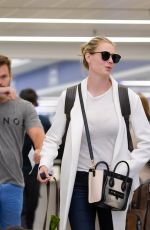 KATE UPTON with Her Dog at LAX Airport in Los Angeles 05/16/2017