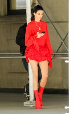 KENDALL JENNER in Red Dress Out in New York 05/03/2017
