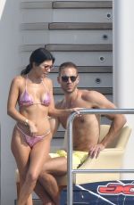 KOURTNEY KARDASHIAN and KENDALL JENNER in Bikinis on a Yacht in Antibes 05/25/2017