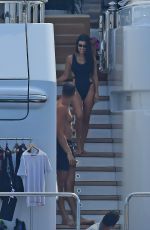 KOURTNEY KARDASHIAN in Swimsuit at a Yacht in Cannes 05/24/2017