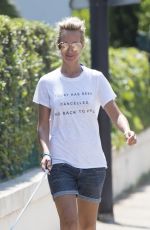 LADY VICTORIA HERVEY Out with Her Dog in Antibes 05/27/2017
