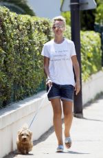 LADY VICTORIA HERVEY Out with Her Dog in Antibes 05/27/2017