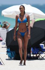 LAIS RIBEIRO in Blue Bikini on the Beach in Miami 05/28/2017