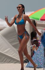 LAIS RIBEIRO in Blue Bikini on the Beach in Miami 05/28/2017