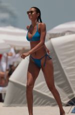 LAIS RIBEIRO in Blue Bikini on the Beach in Miami 05/28/2017