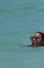 LAIS RIBEIRO in Blue Bikini on the Beach in Miami 05/28/2017