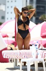 LARSA PIPPEN in Bikini at a Beach in Miami 05/10/2017