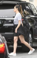 LEA MICHELE at a Gas Station in Los Angeles 05/29/2017