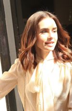 LILY COLLINS Arrives at BBC Radio 2 Studio in London 05/26/2017