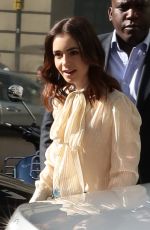 LILY COLLINS Arrives at BBC Radio 2 Studio in London 05/26/2017