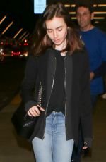 LILY COLLINS at LAX Airport in Los Angeles 05/04/2017