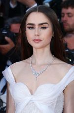 LILY COLLINS at Okja Screening at 70th Annual Cannes Film Festival 05/19/2017