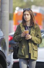 LILY COLLINS Leaves a Coffee Bean in Los Angeles 05/11/2017
