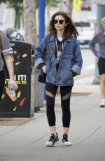 LILY COLLINS Leaves a Gym in Beverly Hills 05/10/2017