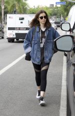 LILY COLLINS Leaves a Gym in Beverly Hills 05/10/2017