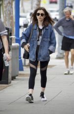 LILY COLLINS Leaves a Gym in Beverly Hills 05/10/2017