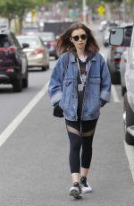 LILY COLLINS Leaves a Gym in Beverly Hills 05/10/2017