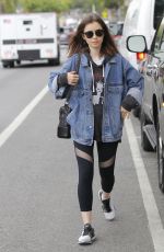 LILY COLLINS Leaves a Gym in Beverly Hills 05/10/2017