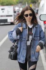 LILY COLLINS Leaves a Gym in Beverly Hills 05/10/2017