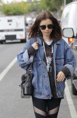 LILY COLLINS Leaves a Gym in Beverly Hills 05/10/2017