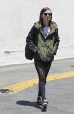 LILY COLLINS Leaves a Wax Salon in Beverly Hills 05/14/2017