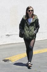 LILY COLLINS Leaves a Wax Salon in Beverly Hills 05/14/2017