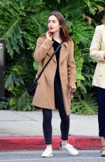 LILY COLLINS Leaves Dan Tana