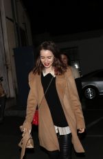 LILY COLLINS  Leaves Hugo